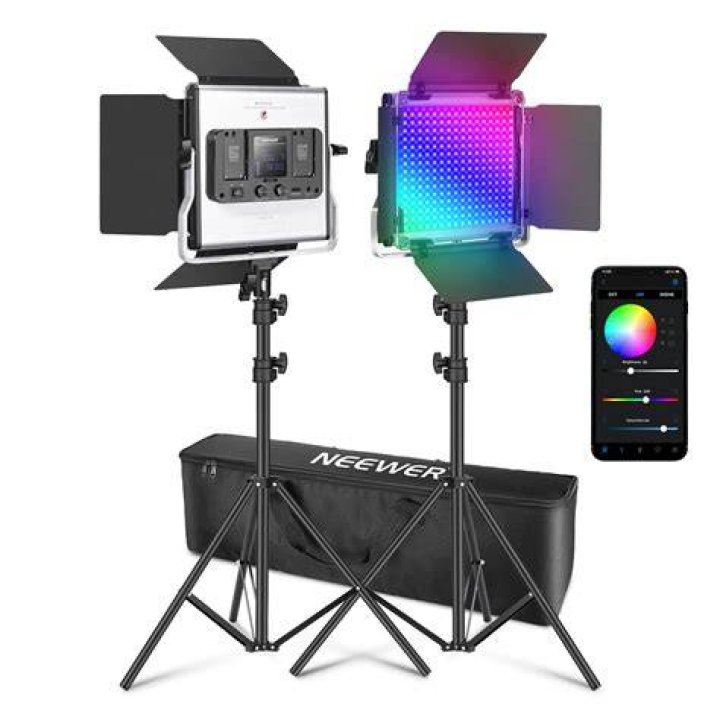 Neewer 2 Packs 660 PRO RGB LED Video Light with App Control